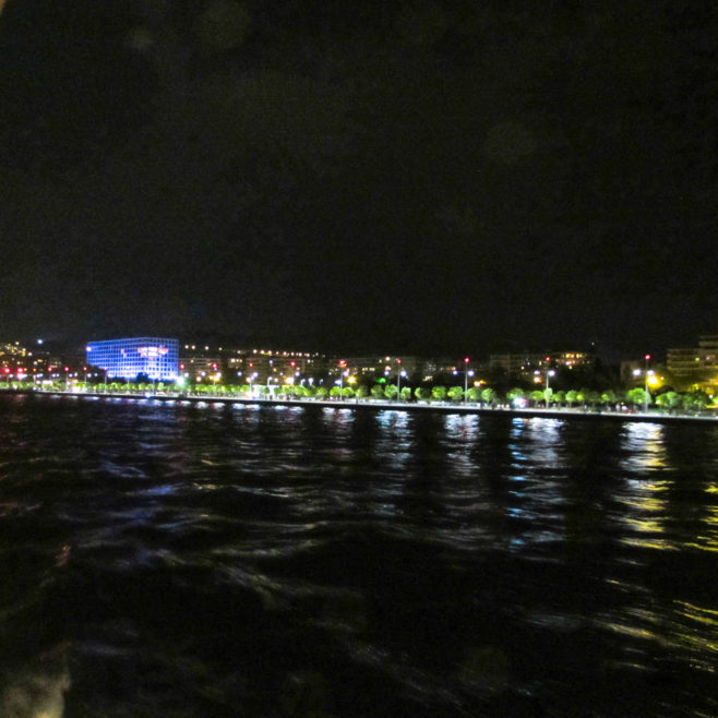 Boat Night View of Thessaloniki